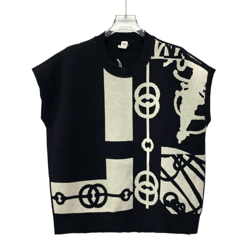 Herms 2022 Collection Black Patterned Letter Inla… - image 1